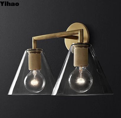 acheter 40w*2 Lampes murales décoratives en laiton brossé Lampes murales comprises fabrication en ligne