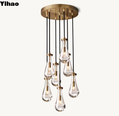 acheter Salle à manger Lustre en cristal plafond Lumière de pluie rond Lustre 60' fabrication en ligne