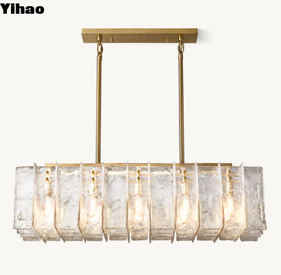 acheter Lampe de verre moderne rectangulaire en treillis 49' montée au plafond fabrication en ligne