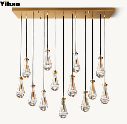 acheter 8'-12' H Goutte de pluie rectangulaire lustre plafond lumières 54' fabrication en ligne