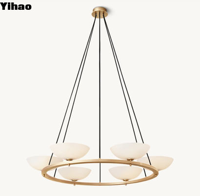 acheter Lumière de plafond en laiton et verre brossé 85-265 volts fabrication en ligne