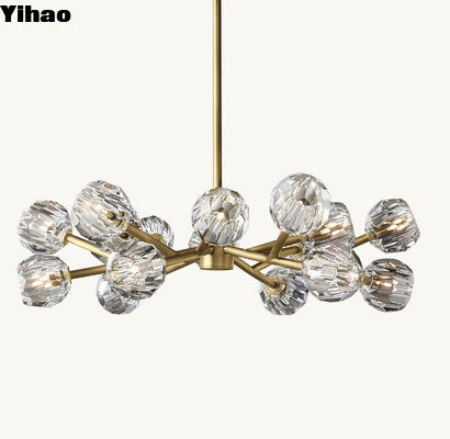 acheter Lustre en verre transparent rond de 36 pouces de design classique pour les espaces intérieurs fabrication en ligne