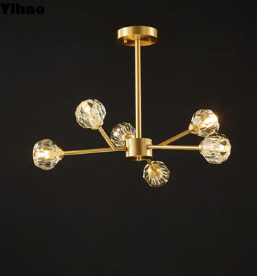 acheter Chandelier à boules de cristal rondes personnalisé pour l'assemblage de plafond intérieur fabrication en ligne
