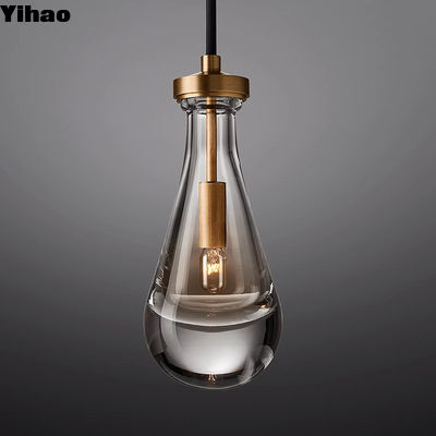 acheter 34*34*18cm Lumière de chambre moderne en laiton ancien bronzé avec quatre barres de verre translucides fabrication en ligne
