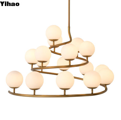acheter Chandelier de cristal moderne de luxe Villa contemporaine de cristal décoratif Chandelier de lampe suspendue pour la salle à manger fabrication en ligne
