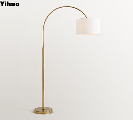 acheter Matériau en laiton Lampe de sol réglable en hauteur avec LED blanc chaud 3500K pour le salon chambre à coucher fabrication en ligne