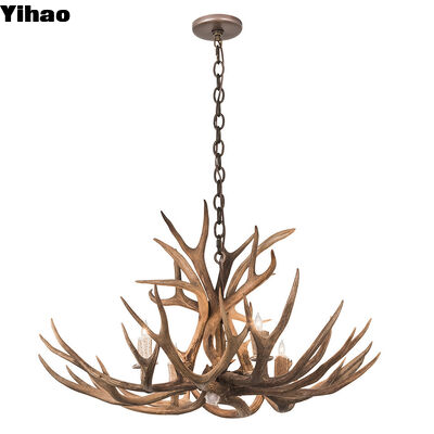 acheter Lampe suspendue en bois de cerf avec LED blanc neutre 4100K et hauteur réglable pour la décoration d'hôtel vintage fabrication en ligne
