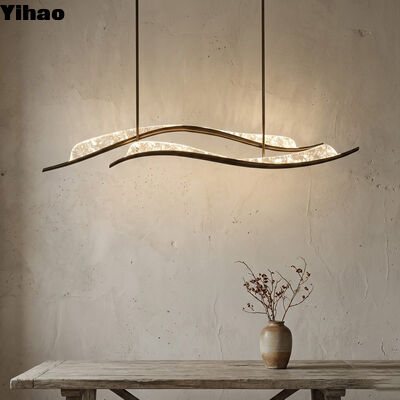 acheter YH Minimaliste Lustre en bronze en laiton antique avec teinte cristalline et éclairage LED blanc chaud 3500K pour salle à manger fabrication en ligne