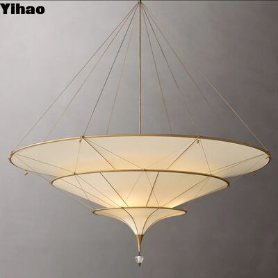 acheter Parapluie lumineuse en céramique en forme de pendentif à plusieurs couches de style médiéval personnalisé Yihao pour chandeliers de salle d'exposition fabrication en ligne