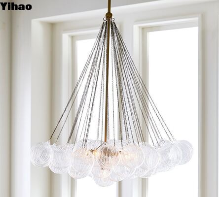 acheter Lustre à pendentif en cuivre finition Yihao simple vintage avec 2700K lumière blanche chaude pour salon moderne simple de luxe fabrication en ligne