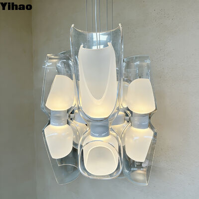 acheter Chandelier en verre à double couche de style Art moderne avec 3500K LED blanc chaud et 30.000 heures de durée de vie fabrication en ligne