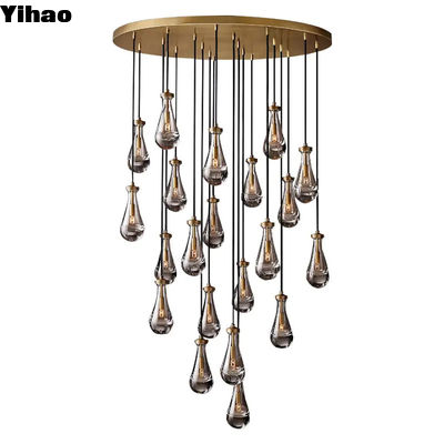 Salle de séjour moderne Ronde de pluie maison de ferme vintage Lustre 47'