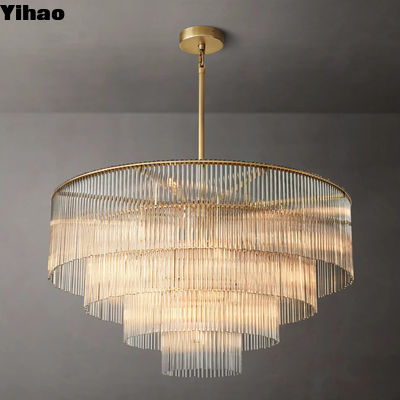 Lumière de plafond de lustre en verre cristallin de cuivre Amadeo Lustre rond 40'