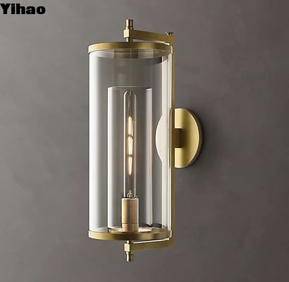 Ombre cylindrique intérieure K9 Verres décoratifs muraux Sconces Finition bronze