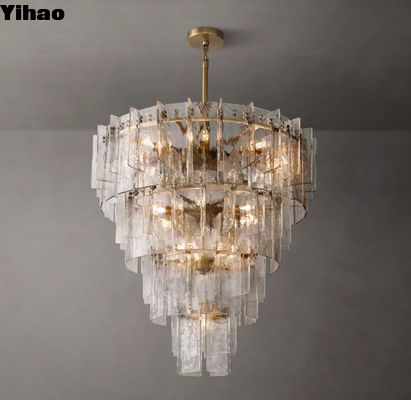 Verre en laiton antique finition en bronze chandelier de ferme 110-220V
