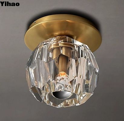 Laque bronzée brossée laiton et verre à la vapeur montée plafond lumière 110-120V