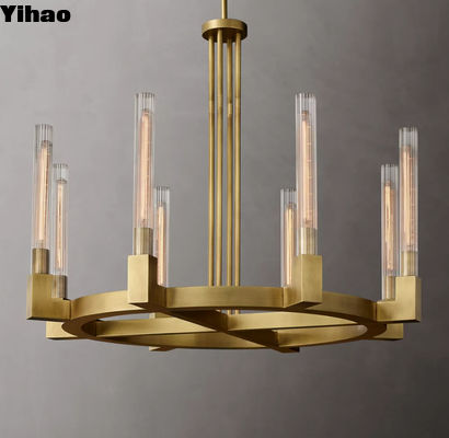 Chandelier de ferme ancien en bronze avec base d' ampoule E12 / chandelier