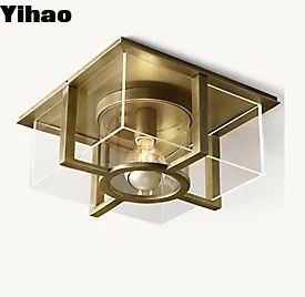 Lumière de plafond en laiton à l'ombre cylindrique interne 40w