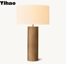 60W E26 lampes de table industrielles de chevet avec une base en laiton massif artisanale