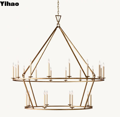 62' Diamètre 54' H Luxe Dropship Lustreurs Grand Lustreur en laiton