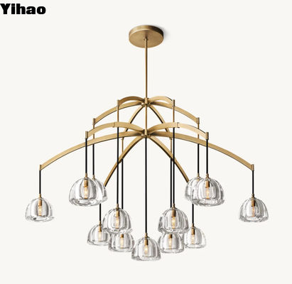 Chambre à coucher Cristal Hemisphère moderne Lustre rond 60W