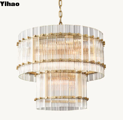 San Marco deux niveaux rond chandelier de cristal plafond de lumière 22'