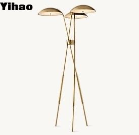 Lampes de sol modernes câblées en laque, en laiton brûlé, en marbre
