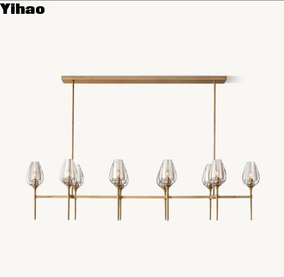 Lustre en laiton vintage sur mesure Lustre linéaire 65'