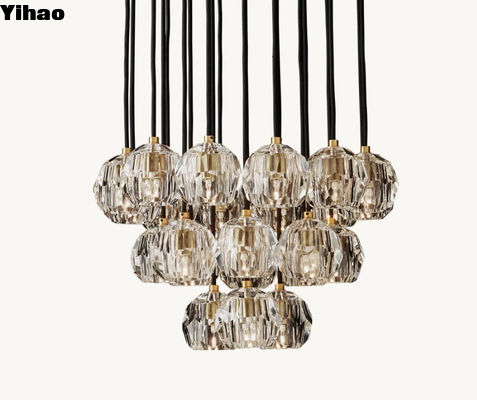 Chandelier LED moderne et ancien sur mesure en cuivre nickel finition en bronze
