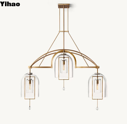 Chandelier de plafond incandescent en laiton de 60w moderne en nickel / bronze / laiton