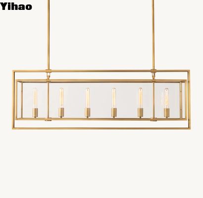 Chandelier RH classique avec direction vers le haut de la coupe de la lampe dans le cadre en nickel / laiton / bronze