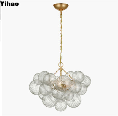 Talia Petite lampe de plafond Lustre salle à manger Plug In Brass Lustre en cristal