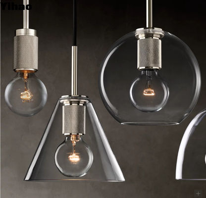 Lumière à pendentif LED métallique réglable en hauteur de style moderne Finition nickel/laiton/bronze