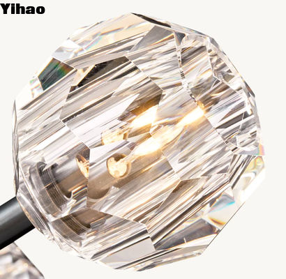 Lumière suspendue en laiton massif avec verre K9 transparent et finition laquée