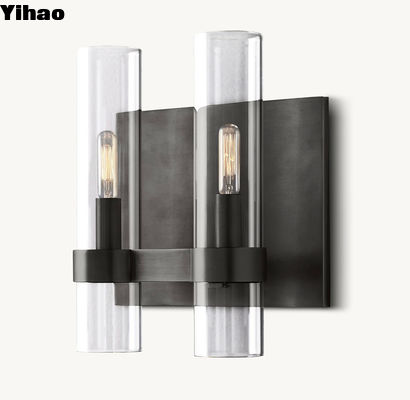 Lumière de cuivre Luxe simple chambre rétro Lumière murale de chevet Ravelle Double Sconce