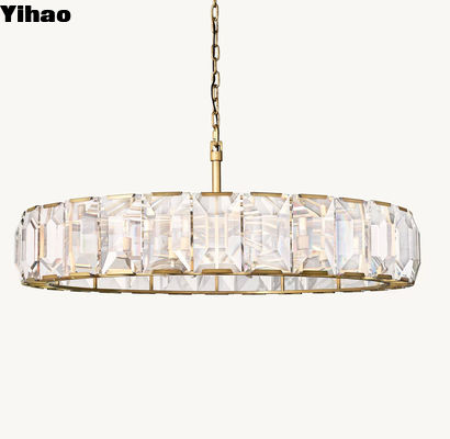Chandelier de cristal américain haut de gamme Harlow Chandelier de cristal rond 60'