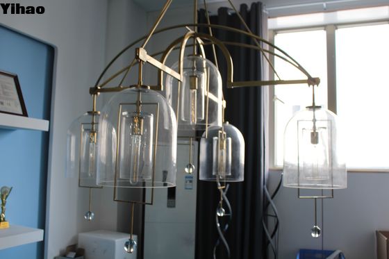 5 pouces taille de la voûte plafond montage personnalisé laiton lumière cristalline Fulcrum rond lustre