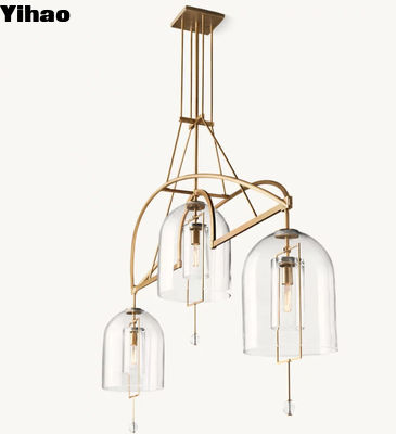 50.8 kg Fulcrum Linear Brass Crystal Chandelier avec décoration et couleur personnalisable