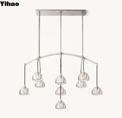 Chandelier en cristal moderne doré de taille D 122 cm