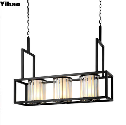 Finition noire Lustre en verre cristallin moderne pour la lumière du plafond