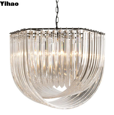 Élégance 140CM Dia Laiton Finition Lustre de cristal Options de personnalisation Couleur Convient pour l' intérieur