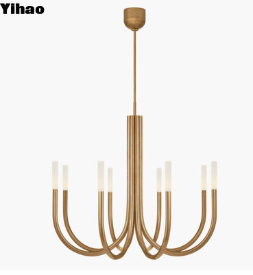 Chandelier Rousseau de tension moyenne 110-240V Chandelier personnalisé avec verre en laiton ou cristal