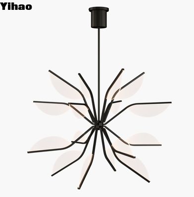 700BLT38G Belterra 38 Globe Chandelier en laiton naturel / noir mat finition 3000K modules LED