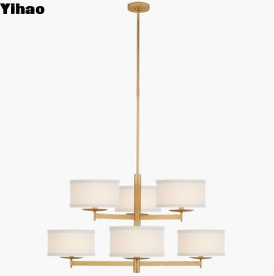 KS 5070 Walker Moyenne Deux Niveaux Chandelier Gild / Feuille d'Argent Brûlée Avec 10 