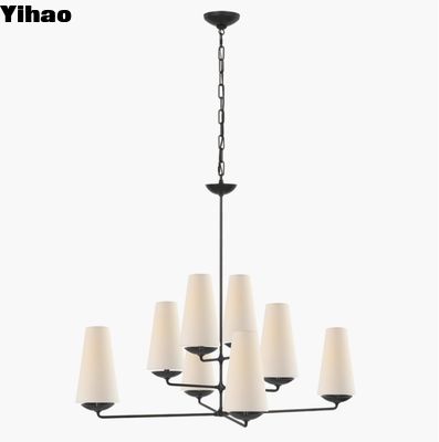 ARN 5205 Fontaine Grand chandelier décalé en plâtre blanc / vieilli en fer / plâtre doré