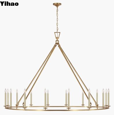 CHC 5276 Darlana Grande Chandelier à anneau unique Nickel poli / Fer vieilli / Fer doré / Laiton antique fumé