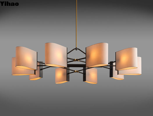 Lumière circulaire en laiton massif Dessay 2307 60 DIA X 60 OAH Nuances de soie ivoire