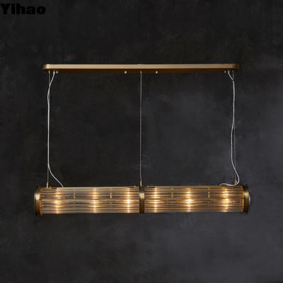 Pendant rectangulaire Newton Finition en bronze avec chaîne / bâton réglable