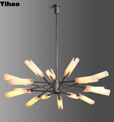 Lustre circulaire en laiton et cuivre à hauteur réglable avec impression UV