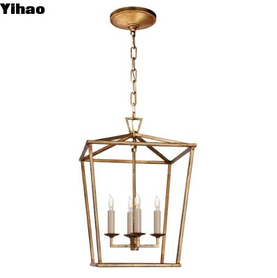 Chandelier de corps en cuivre de style américain avec hauteur réglable et base d'ampoule E26 pour une décoration élégante de la maison